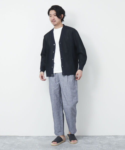 NOLLEY'S goodman（ノーリーズグッドマン）の「【WORK ABOUT/ワークアバウト】COMMON PANTS リネン混ワイドイージーパンツ（その他パンツ・メンズ・ネイビー/ホワイト系その他/ブルー系その他/ダークブラウン・M/L）」の11枚目の写真