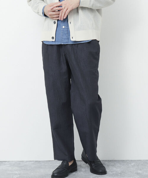 NOLLEY'S goodman（ノーリーズグッドマン）の「【WORK ABOUT/ワークアバウト】COMMON PANTS リネン混ワイドイージーパンツ（その他パンツ・メンズ・ネイビー/ホワイト系その他/ブルー系その他/ダークブラウン・M/L）」の9枚目の写真