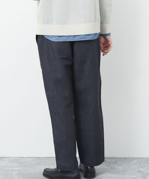 NOLLEY'S goodman（ノーリーズグッドマン）の「【WORK ABOUT/ワークアバウト】COMMON PANTS リネン混ワイドイージーパンツ（その他パンツ・メンズ・ネイビー/ホワイト系その他/ブルー系その他/ダークブラウン・M/L）」の6枚目の写真