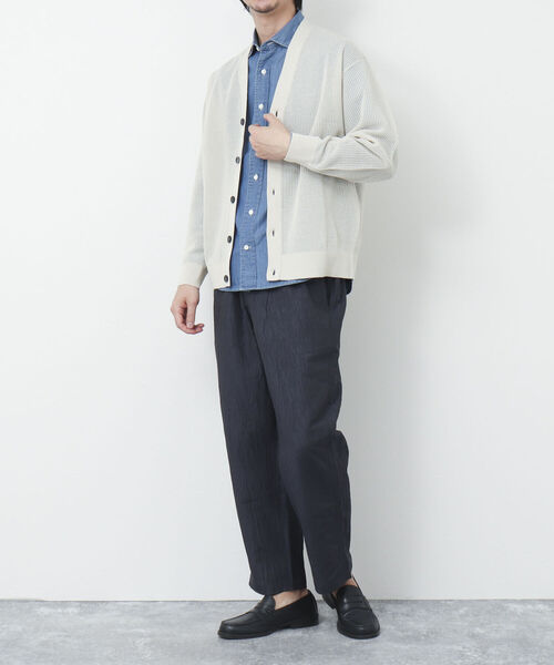 NOLLEY'S goodman（ノーリーズグッドマン）の「【WORK ABOUT/ワークアバウト】COMMON PANTS リネン混ワイドイージーパンツ（その他パンツ・メンズ・ネイビー/ホワイト系その他/ブルー系その他/ダークブラウン・M/L）」の5枚目の写真