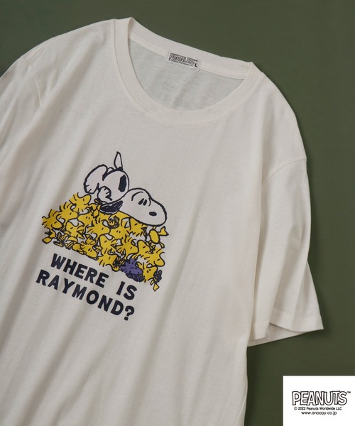 PEANUTS(ピーナッツ)の「PEANUTS スヌーピー 半袖Tシャツ(Tシャツ/カットソー・メンズ・ホワイト/アイボリー/グレイッシュブルー/ピンク/ネイビー/ブルー/ライトグリーン/ホワイト系その他/ブラック/杢グレー・S/M/LL/L)」の2枚目の写真
