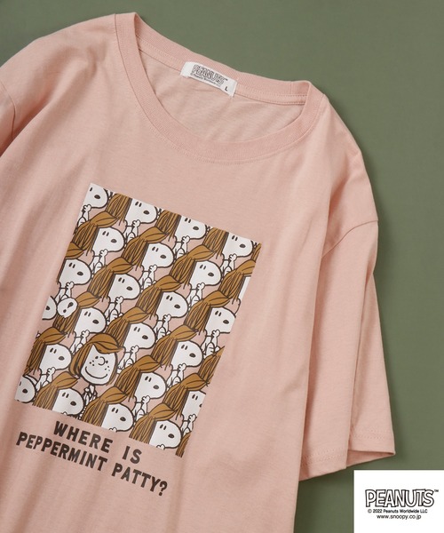 PEANUTS(ピーナッツ)の「PEANUTS スヌーピー 半袖Tシャツ(Tシャツ/カットソー・メンズ・ホワイト/アイボリー/グレイッシュブルー/ピンク/ネイビー/ブルー/ライトグリーン/ホワイト系その他/ブラック/杢グレー・S/M/LL/L)」の10枚目の写真