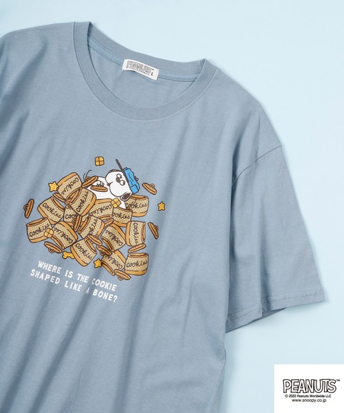 PEANUTS(ピーナッツ)の「PEANUTS スヌーピー 半袖Tシャツ(Tシャツ/カットソー・メンズ・ホワイト/アイボリー/グレイッシュブルー/ピンク/ネイビー/ブルー/ライトグリーン/ホワイト系その他/ブラック/杢グレー・S/M/LL/L)」の9枚目の写真
