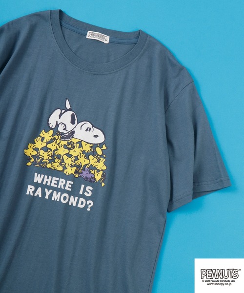PEANUTS(ピーナッツ)の「PEANUTS スヌーピー 半袖Tシャツ(Tシャツ/カットソー・メンズ・ホワイト/アイボリー/グレイッシュブルー/ピンク/ネイビー/ブルー/ライトグリーン/ホワイト系その他/ブラック/杢グレー・S/M/LL/L)」の8枚目の写真