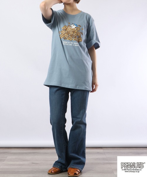 PEANUTS(ピーナッツ)の「PEANUTS スヌーピー 半袖Tシャツ(Tシャツ/カットソー・メンズ・ホワイト/アイボリー/グレイッシュブルー/ピンク/ネイビー/ブルー/ライトグリーン/ホワイト系その他/ブラック/杢グレー・S/M/LL/L)」の17枚目の写真