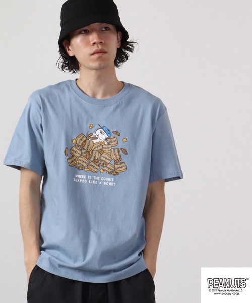PEANUTS(ピーナッツ)の「PEANUTS スヌーピー 半袖Tシャツ(Tシャツ/カットソー・メンズ・ホワイト/アイボリー/グレイッシュブルー/ピンク/ネイビー/ブルー/ライトグリーン/ホワイト系その他/ブラック/杢グレー・S/M/LL/L)」の18枚目の写真