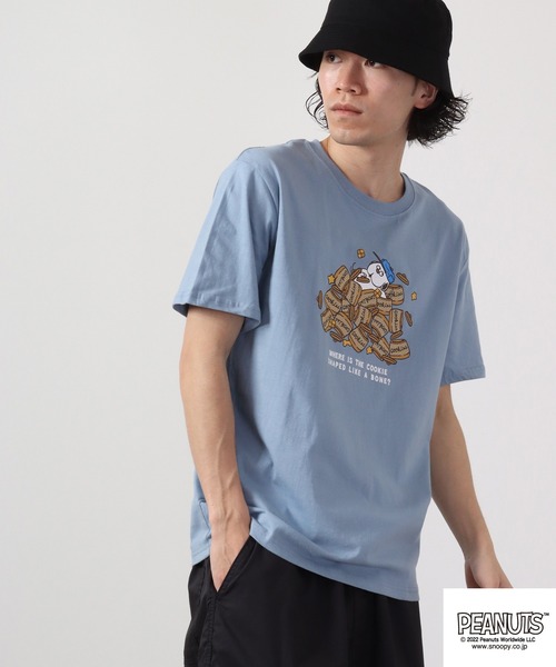 PEANUTS(ピーナッツ)の「PEANUTS スヌーピー 半袖Tシャツ(Tシャツ/カットソー・メンズ・ホワイト/アイボリー/グレイッシュブルー/ピンク/ネイビー/ブルー/ライトグリーン/ホワイト系その他/ブラック/杢グレー・S/M/LL/L)」の19枚目の写真
