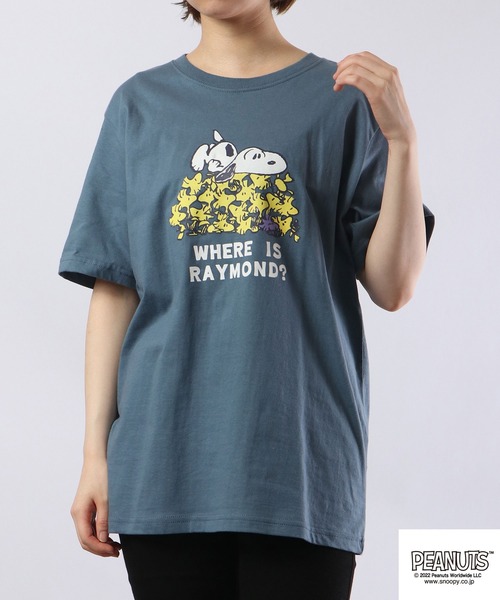 PEANUTS(ピーナッツ)の「PEANUTS スヌーピー 半袖Tシャツ(Tシャツ/カットソー・メンズ・ホワイト/アイボリー/グレイッシュブルー/ピンク/ネイビー/ブルー/ライトグリーン/ホワイト系その他/ブラック/杢グレー・S/M/LL/L)」の11枚目の写真