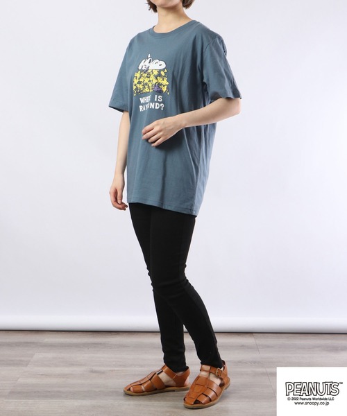 PEANUTS(ピーナッツ)の「PEANUTS スヌーピー 半袖Tシャツ(Tシャツ/カットソー・メンズ・ホワイト/アイボリー/グレイッシュブルー/ピンク/ネイビー/ブルー/ライトグリーン/ホワイト系その他/ブラック/杢グレー・S/M/LL/L)」の13枚目の写真