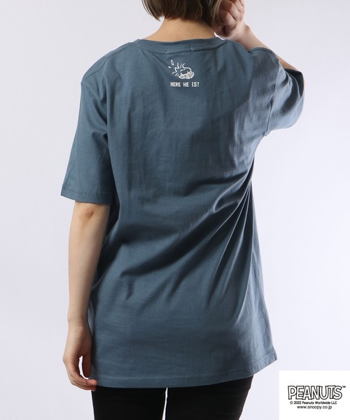 PEANUTS(ピーナッツ)の「PEANUTS スヌーピー 半袖Tシャツ(Tシャツ/カットソー・メンズ・ホワイト/アイボリー/グレイッシュブルー/ピンク/ネイビー/ブルー/ライトグリーン/ホワイト系その他/ブラック/杢グレー・S/M/LL/L)」の12枚目の写真