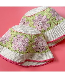 tone（トーン）の「【kotomomknit】桜模様のグラニースクエアハット/子供(MA)（ハット・キッズ）」