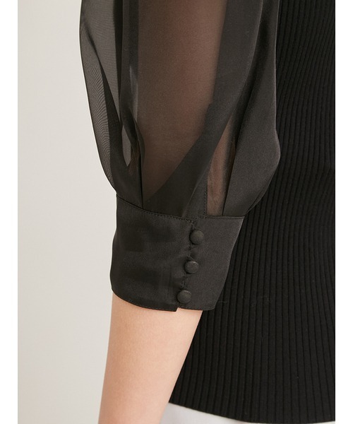 SNIDEL（スナイデル）の「Sustainableシアースリーブニットカラープルオーバー（ニット/セーター・レディース・アイボリー/サックスブルー/ブラック・FREE）」の11枚目の写真