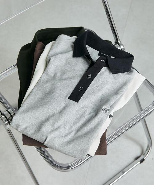 green label relaxing(グリーンレーベルリラクシング)の「【WEB限定 】ドライ クリーン 半袖 ポロシャツ -吸水速乾・抗菌-(ポロシャツ・メンズ・オフホワイト/グレー/ダークグリーン/ネイビー/モカ/ライトグレー・S/L/XL/M/XXL)」の11枚目の写真