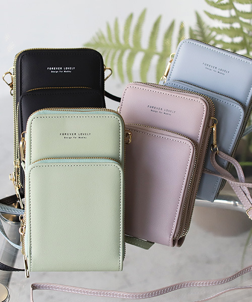 REAL CUBE（リアルキューブ）の「マルチスマホショルダーバッグ（ショルダーバッグ・レディース・ブラック/サックスブルー/パープル/ライトグリーン・FREE）」の5枚目の写真