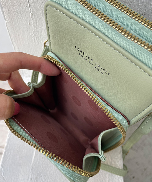 REAL CUBE（リアルキューブ）の「マルチスマホショルダーバッグ（ショルダーバッグ・レディース・ブラック/サックスブルー/パープル/ライトグリーン・FREE）」の8枚目の写真