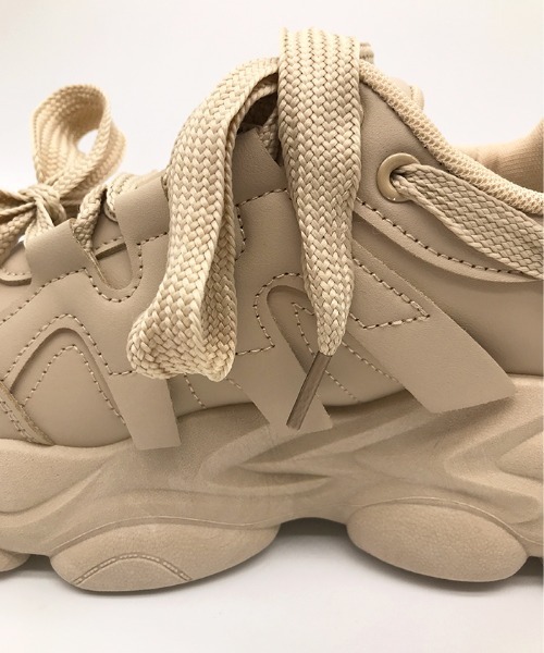 Futier land(フューティアランド)の「Wリボン厚底スニーカー(スニーカー・レディース・ブラック/ベージュ・40/38/39/35/36/37)」の10枚目の写真