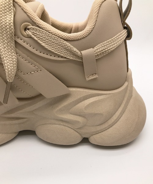 Futier land(フューティアランド)の「Wリボン厚底スニーカー(スニーカー・レディース・ブラック/ベージュ・40/38/39/35/36/37)」の4枚目の写真