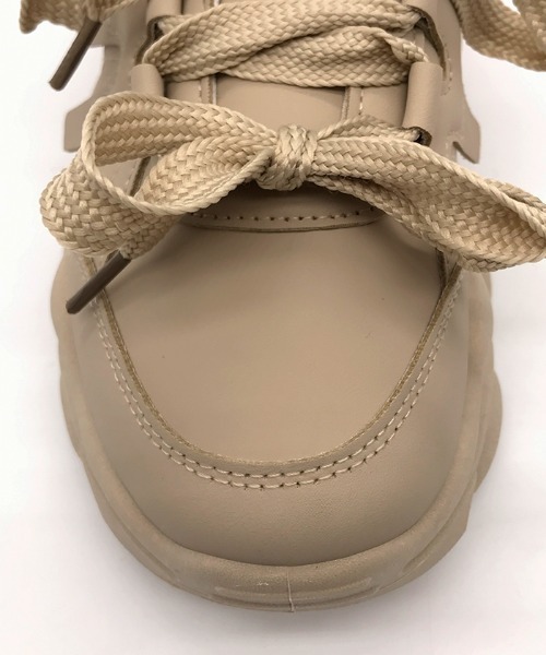 Futier land(フューティアランド)の「Wリボン厚底スニーカー(スニーカー・レディース・ブラック/ベージュ・40/38/39/35/36/37)」の8枚目の写真