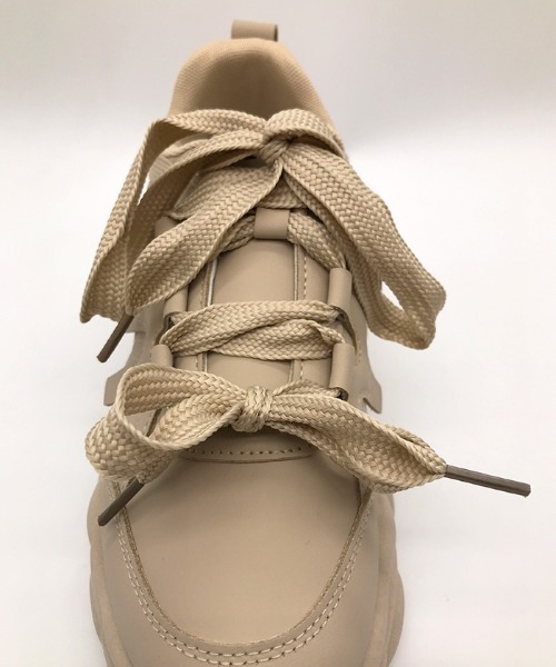 Futier land(フューティアランド)の「Wリボン厚底スニーカー(スニーカー・レディース・ブラック/ベージュ・40/38/39/35/36/37)」の11枚目の写真