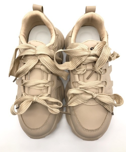 Futier land(フューティアランド)の「Wリボン厚底スニーカー(スニーカー・レディース・ブラック/ベージュ・40/38/39/35/36/37)」の17枚目の写真