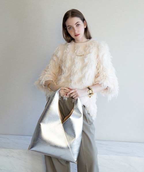 styiro(スタイロ)の「カシュクール ワンハンドルバッグ Lサイズ(ハンドバッグ・レディース・シルバー/ブラック/アイボリー/ベージュ系その他/ブラック系2・FREE)」の22枚目の写真