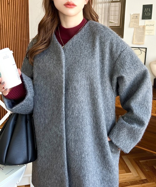 moment+（モーメントプラス）の「ノーカラーシャギーコート（ノー