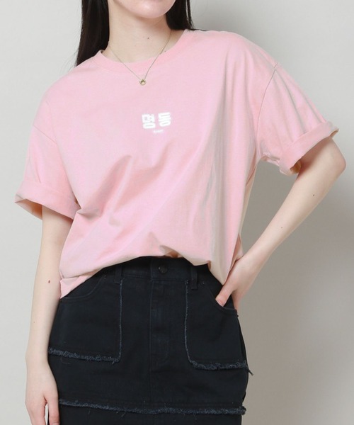 ALAND(エーランド)の「【UNISEX】ALAND/hangulT 2907388(Tシャツ/カットソー・レディース・ピンク/ホワイト系1/ホワイト系2・MEDIUM/LARGE)」の3枚目の写真