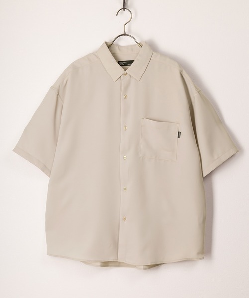 SlashDate（スラッシュデイト）の「シルクタッチナチュラルストレッチルーズシャツ/トロミシャツ/オーバーサイズシャツ（シャツ/ブラウス・メンズ・グリーン/ブルー/ベージュ/ブラック/ホワイト・M/L）」の3枚目の写真