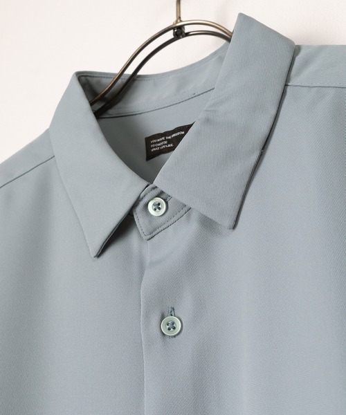 SlashDate（スラッシュデイト）の「シルクタッチナチュラルストレッチルーズシャツ/トロミシャツ/オーバーサイズシャツ（シャツ/ブラウス・メンズ・グリーン/ブルー/ベージュ/ブラック/ホワイト・M/L）」の8枚目の写真