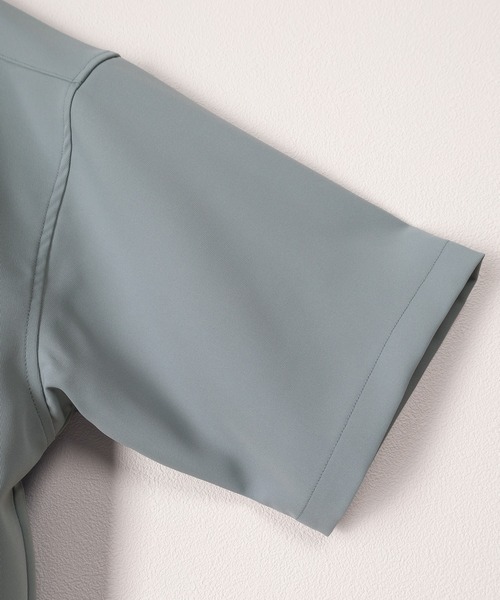 SlashDate（スラッシュデイト）の「シルクタッチナチュラルストレッチルーズシャツ/トロミシャツ/オーバーサイズシャツ（シャツ/ブラウス・メンズ・グリーン/ブルー/ベージュ/ブラック/ホワイト・M/L）」の9枚目の写真