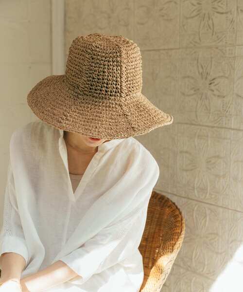 URBAN RESEARCH DOORS（アーバンリサーチドアーズ）の「ペーパーソフトハット（ハット・レディース・ベージュ/ホワイト系その他/ブラック・-）」の3枚目の写真