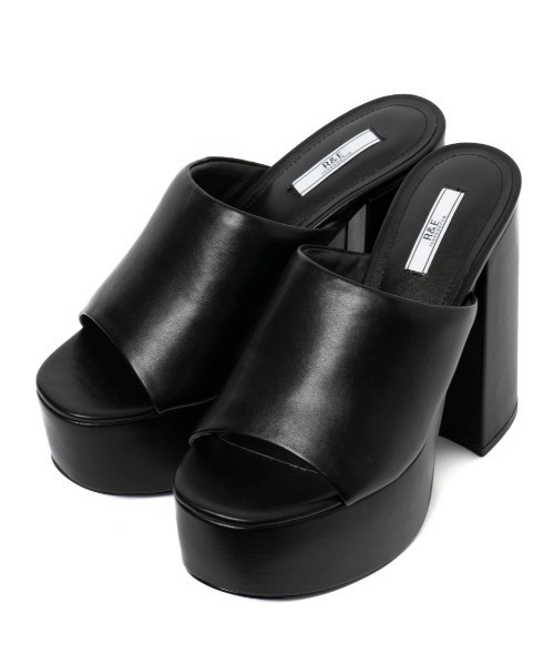 R&E(アールアンドイー)の「【23SS新作】【R&E】厚底パデッドワイドカバーミュール(サンダル・レディース・ブラック/アイボリー・S/M/L)」の8枚目の写真