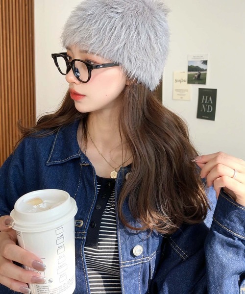 moment+(モーメントプラス)の「シャギーニット帽(ニットキャップ/ビーニー・レディース・ピンク/アイボリー/グレイッシュベージュ/ブラック/グレー・FREE)」の21枚目の写真