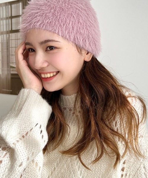 セール】シャギーニット帽（ニットキャップ/ビーニー）｜moment+