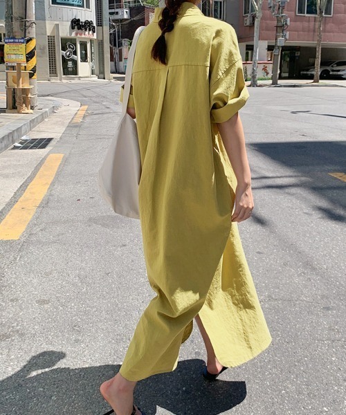 Plantation PL41-FH047 ロングシャツワンピース M☆春夏 シャツワンピース ワンピース レディース ロングワンピース 春夏