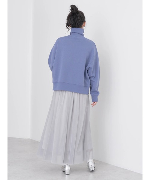 earth music&ecology（アースミュージックアンドエコロジー）の「ハーフZIPスウェット（スウェット・レディース・ライトグレー系2/ピンク/グリーン/ブラック/アイボリー/ブルー・FREE）」の17枚目の写真