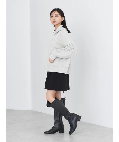 earth music&ecology（アースミュージックアンドエコロジー）の「ハーフZIPスウェット（スウェット・レディース・ライトグレー系2/ピンク/グリーン/ブラック/アイボリー/ブルー・FREE）」の20枚目の写真