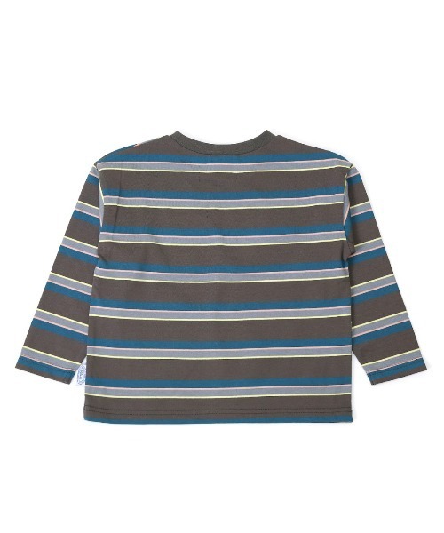 DILASH（ディラッシュ）の「ランダムボーダー長袖Tシャツ（Tシャツ/カットソー・キッズ・グリーン/チャコールグレー/ブルー・110/120/130/140/100/90/80）」の6枚目の写真