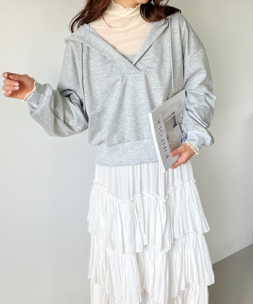 【美品】 ノーブル ルーズフードパーカー パーカー プルオーバー スキッパー 美品】 ノーブル ルーズフードパーカー パーカー プルオーバー