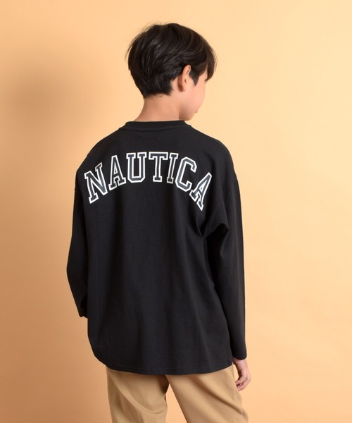 NAUTICA（ノーティカ）の「【NAUTICA】バックアーチロゴプリント長袖Tシャツ（Tシャツ/カットソー・キッズ・チャコールグレー/ホワイト/ブラック/インディゴブルー・L/M/XL）」の3枚目の写真