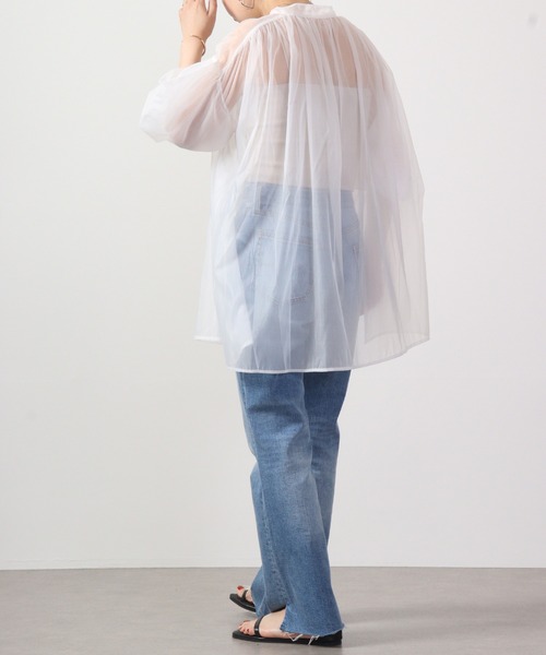 Blasty（ブラスティー）の「BLASTY シアーシャツ ５分袖（シャツ/ブラウス・レディース・アイボリー/グリーン/ネイビー/ブラック・M）」の15枚目の写真