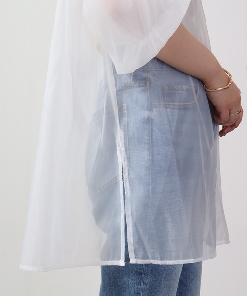 Blasty（ブラスティー）の「BLASTY シアーシャツ ５分袖（シャツ/ブラウス・レディース・アイボリー/グリーン/ネイビー/ブラック・M）」の20枚目の写真