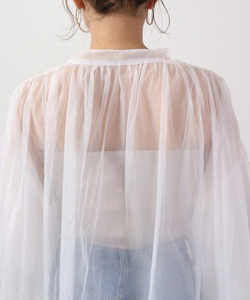 Blasty（ブラスティー）の「BLASTY シアーシャツ ５分袖（シャツ/ブラウス・レディース・アイボリー/グリーン/ネイビー/ブラック・M）」の21枚目の写真