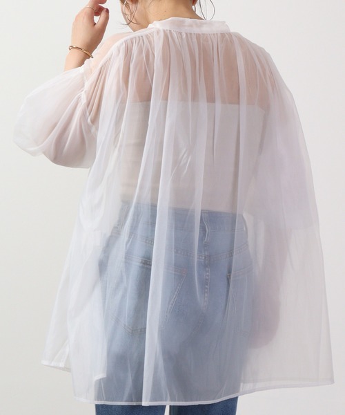 Blasty（ブラスティー）の「BLASTY シアーシャツ ５分袖（シャツ/ブラウス・レディース・アイボリー/グリーン/ネイビー/ブラック・M）」の12枚目の写真