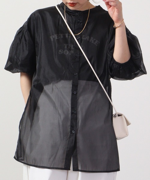 Blasty（ブラスティー）の「BLASTY シアーシャツ ５分袖（シャツ/ブラウス・レディース・アイボリー/グリーン/ネイビー/ブラック・M）」の22枚目の写真