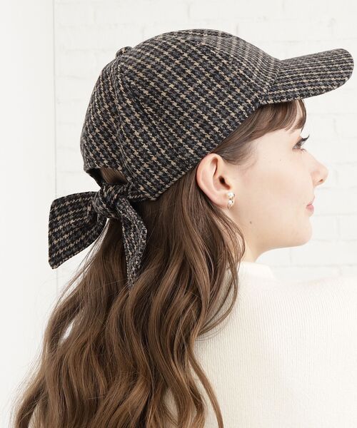 couture brooch(クチュールブローチ)の「◆リボンCAP(キャップ・レディース・ライトグレー系1・00)」の2枚目の写真