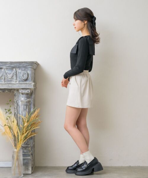 ホワイトショートパンツ ボタン付き Wボタンショートパンツ|ems excite | RETRO GIRL ONLINE STORE