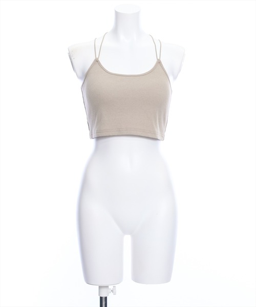 clear（クリア）の「ショート丈カップ付きキャミソール[着回し力抜群 大人 カジュアル ダブルストラップ]≪2024AW≫（キャミソール・レディース・オフホワイト/ブラック/ピンク系その他2/ベージュ・F）」の3枚目の写真