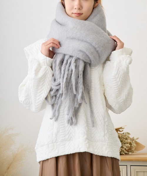 セール】ボリュームフリンジマフラー(マフラー)|tolene セール】ボリュームフリンジマフラー(マフラー)|tolene