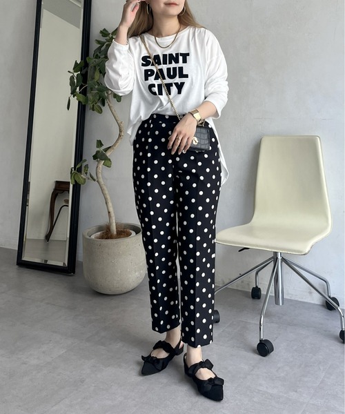 prose verse（プロズヴェール）の「フロッキーロゴロンT（Tシャツ/カットソー・レディース・オフホワイト/チャコール・MEDIUM）」の19枚目の写真